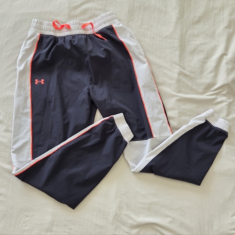 Under Armour Womens Black and White Track Pants Size Medium